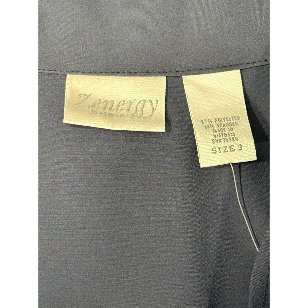 NWT Zenergy by Chico's Zip-Front Navy Blue Tunic Jacket Size 3 (X-Large) - Picture 4 of 4